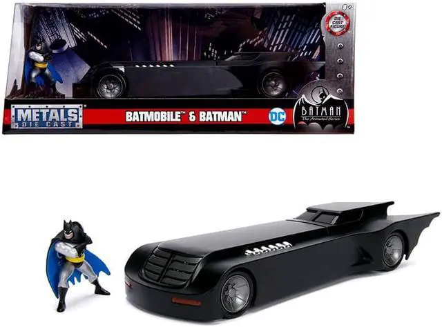 Alt view image 5 of 7 - Batmobile with Batman Diecast Figure "Animated Series" DC Comics Series 1/24 Diecast Model Car by Jada