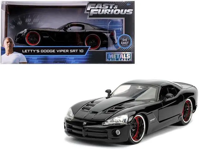Alt view image 2 of 6 - Letty's Dodge Viper SRT 10 Black "Fast & Furious" Movie 1/24 Diecast Model Car by Jada