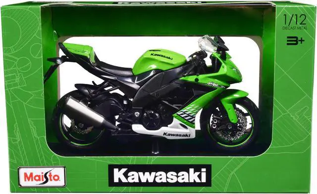 2010 Kawasaki Ninja ZX-10R Green with Plastic Display Stand