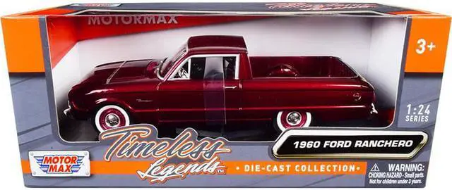 Alt view image 2 of 5 - 1960 Ford Ranchero Pickup Burgundy Metallic 1/24 Diecast Model Car by Motormax