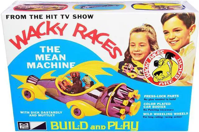 Main image of Skill 2 Snap Model Kit The Mean Machine with Dick Dastardly and Muttley Figurines "Wacky Races" (1968) TV Series 1/25 Scale Model by MPC