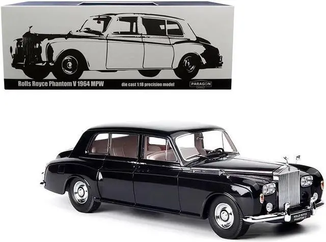 Main image of 1964 Rolls Royce Phantom V Midnight Blue Metallic 1/18 Diecast Model Car by Paragon