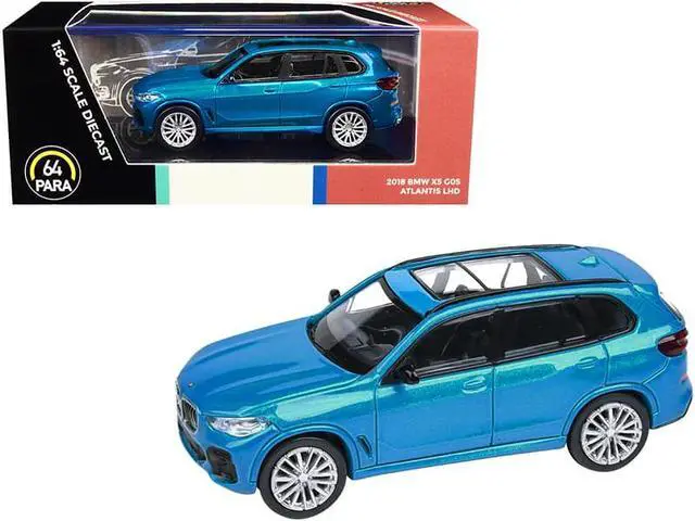 Main image of 2018 BMW X5 G05 with Sunroof Atlantis Blue Metallic 1/64 Diecast Model Car by Paragon Models