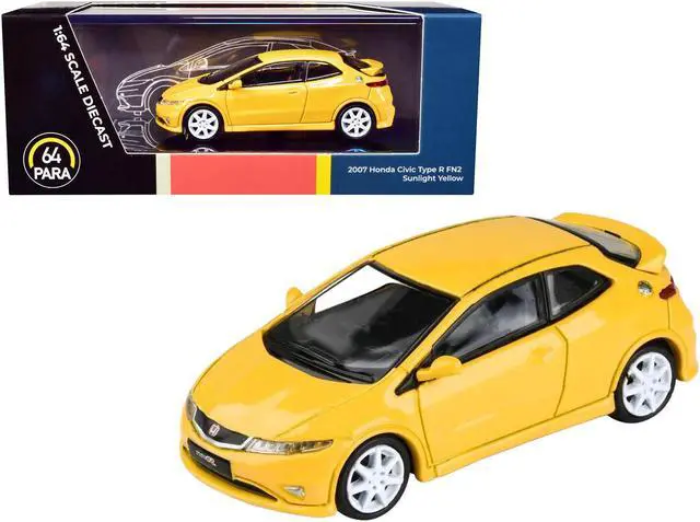 Main image of 2007 Honda Civic Type R FN2 Sunlight Yellow 1/64 Diecast Model Car by Paragon Models