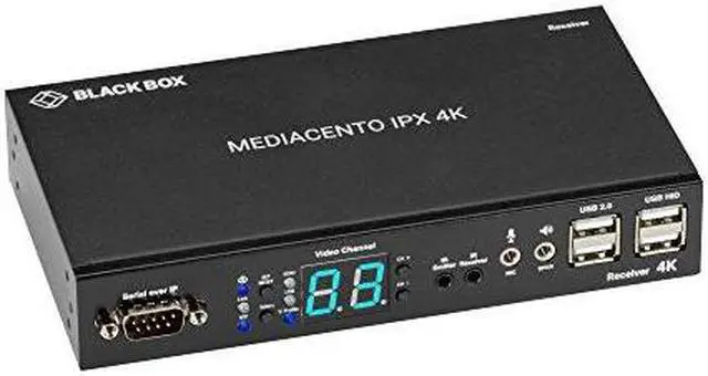 Alt view image 7 of 11 - Black Box VX-HDMI-4KIP-RX MediaCento IPX 4K Receiver HDMI USB Serial IR Audio