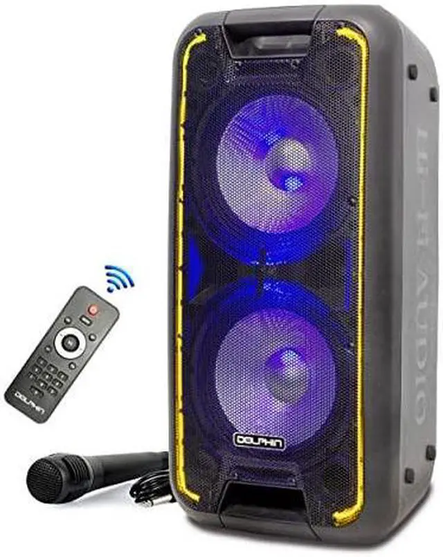 Main image of DOLPHIN 354091_19 Dolphin Party Speaker Wireless Bluetooth w/Wheels for Parties, Karaoke, DJ Speakers, Long Battery Life