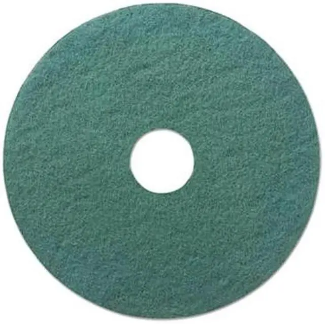 Alt view image 9 of 9 - Standard 18-Inch Diameter Heavy-Duty Scrubbing Floor Pads, Green, 5/Carton BWK4018GRE