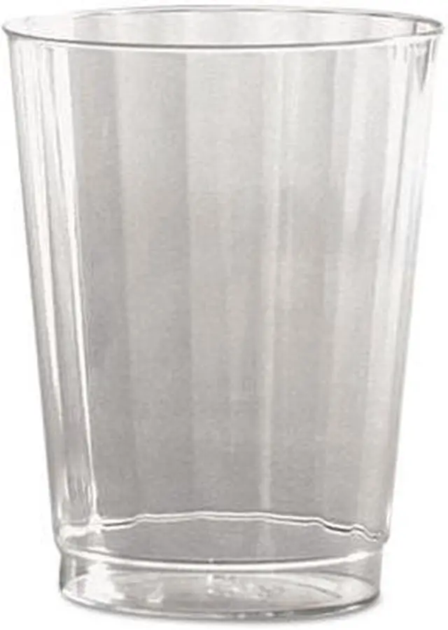 Alt view image 4 of 4 - WNA Classic Crystal Plastic Tumblers 10 oz. Clear Fluted Tall 12/Pack CC10240