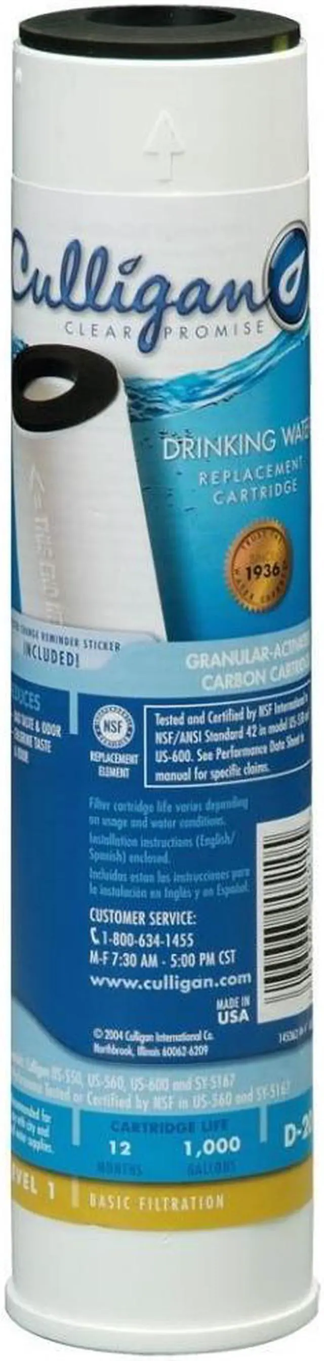 Alt view image 8 of 8 - Fltr Wtr Drkg 2-1/2In 9-3/4In Culligan Sales Co Under Sink Water Filters D-20A