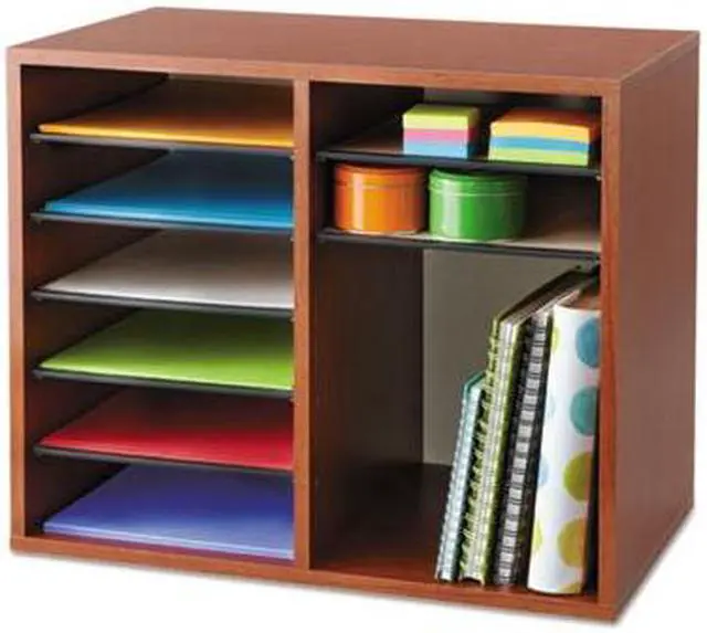 Alt view image 17 of 17 - Wood Adjustable Literature Organizer - 12 Compartment in Cherry by Safco