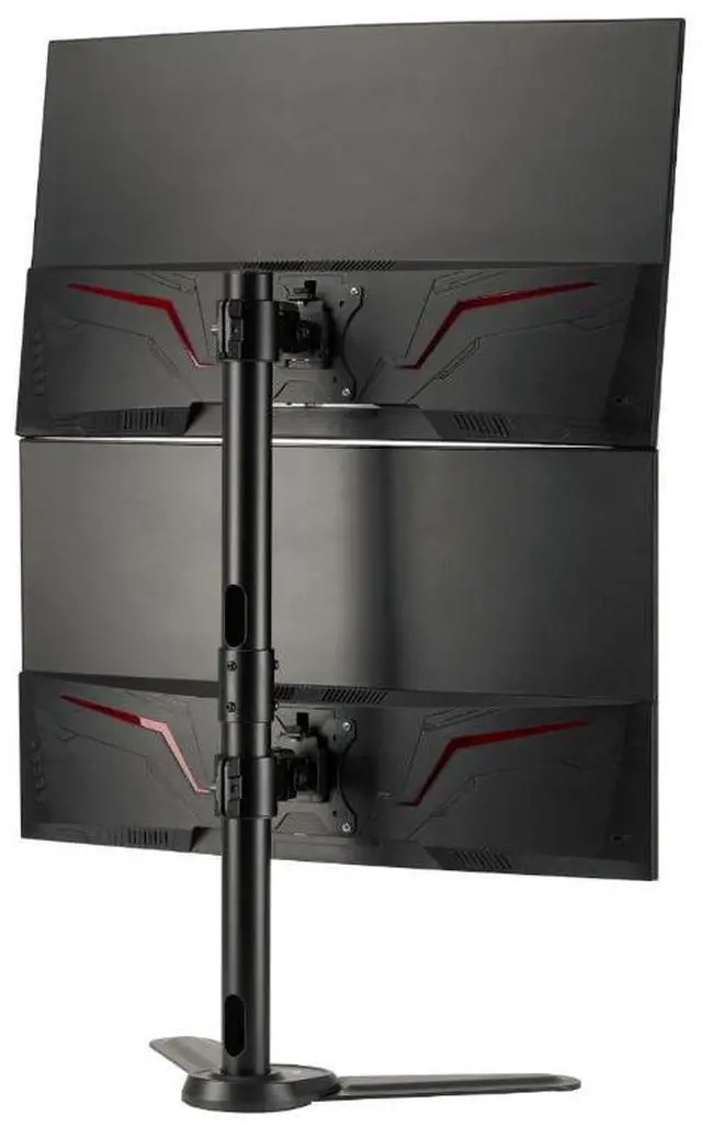 Alt view image 13 of 19 - Freestanding Adjusting Vertical Dual Monitor Steel Stand 17" to 32" - 75x75 100x100 VESA
