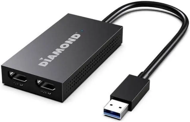 Alt view image 5 of 6 - Diamond USB to Dual HDMI Graphics Adapter with Audio for Multiple Monitors