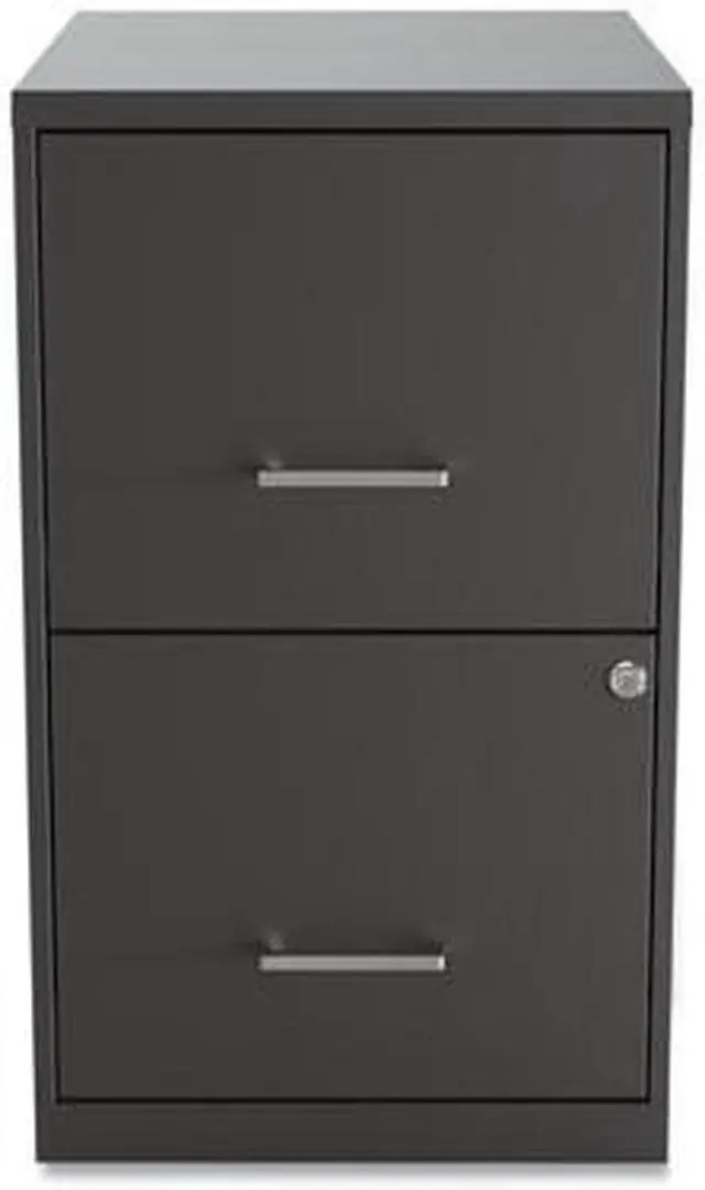 Alt view image 11 of 12 - Alera Soho Vert 2-Dwr File Cabinet, Char, 14" x 18" x 24.1", EA (ALESVF1824CH)