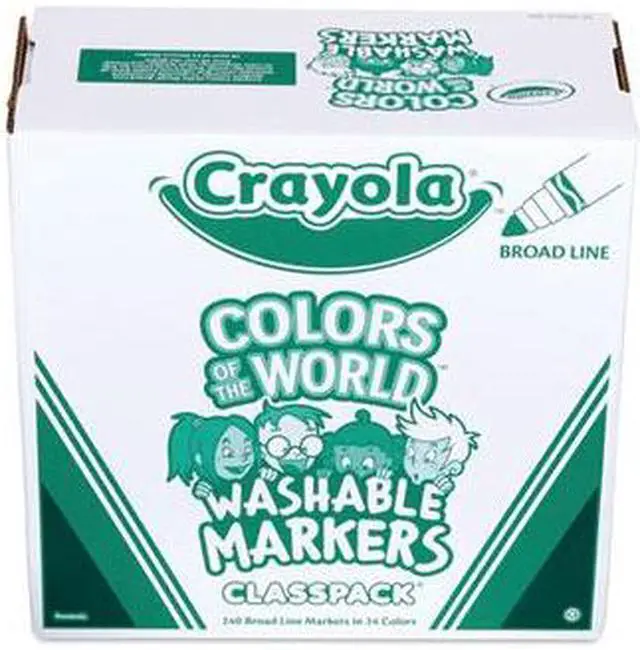 Alt view image 7 of 7 - Crayola Colors of the World Washable Markers Classpack Assorted Color 240/Pk