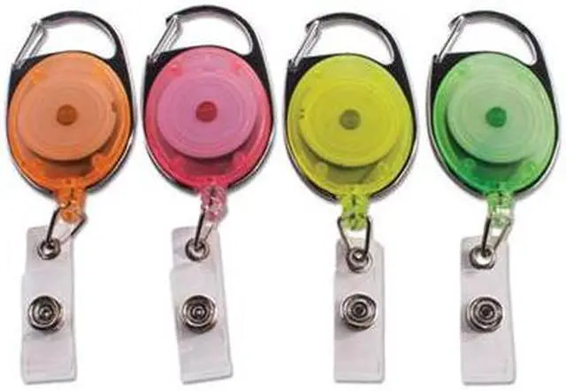 Alt view image 5 of 5 - Advantus 91119 Carabiner-Style Retractable Id Card Reel, 30 Inch Extension, Assorted Neon, 20/Pack