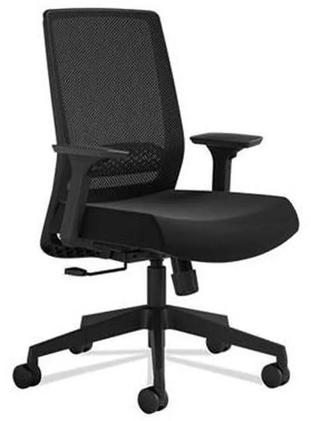 Alt view image 13 of 13 - Safco Medina Basic Task Chair, Supports up to 275 lbs, Black, Each (SAF6830BMBL)