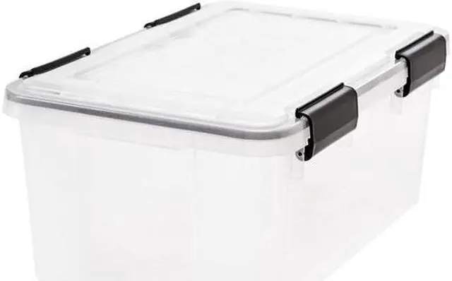 Alt view image 8 of 8 - IRIS USA 19qt WEATHERPRO Airtight Plastic Storage Bin with Lid and Seal and Secure Latching Buckles