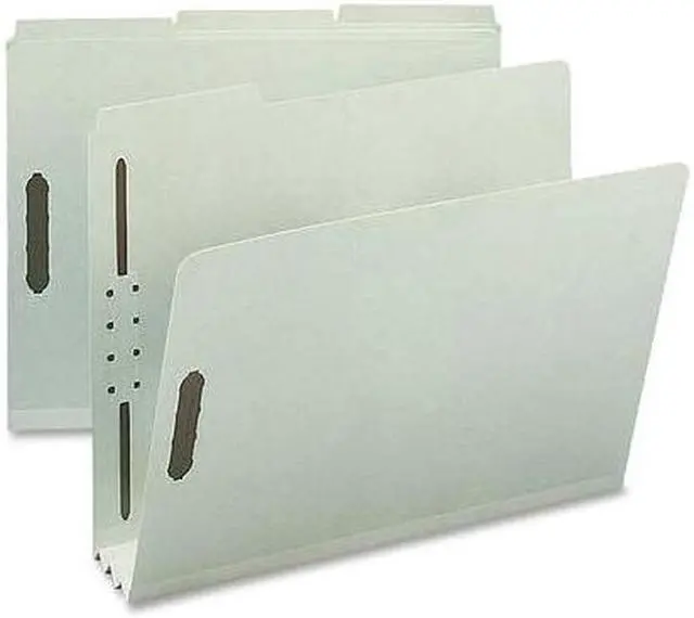 Alt view image 5 of 7 - Nature Saver SP17218 Pressboard Fastener Folder - 8.50" Width x 11" Length Sheet Size - 3" Expansion - 2 Fastener - 2" Folder Fastener Capacity - Gray/Green - 25 / Box, 1 Box