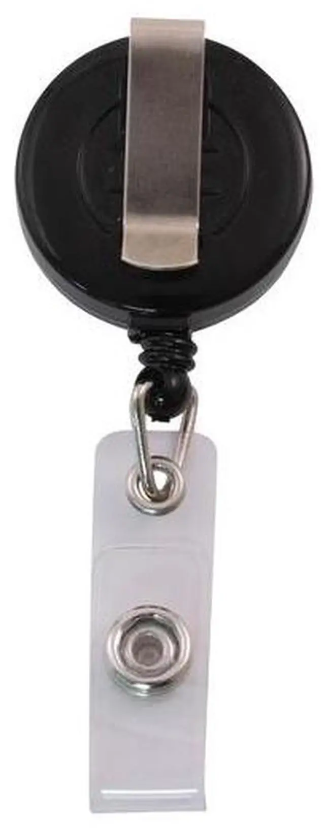 Alt view image 9 of 9 - Advantus Snap Clip Retractable ID Reels, Black, Pack Of 25