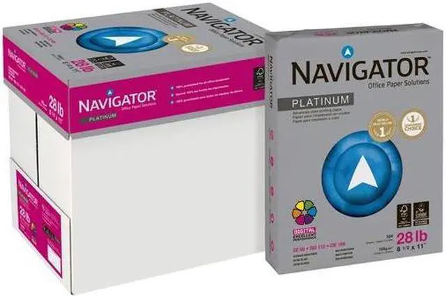 Alt view image 4 of 4 - Navigator NPL1128 Platinum Paper, 99 Brightness, 28lb, 8-1/2 x 11, White, 5 Reams (2500 Sheets)