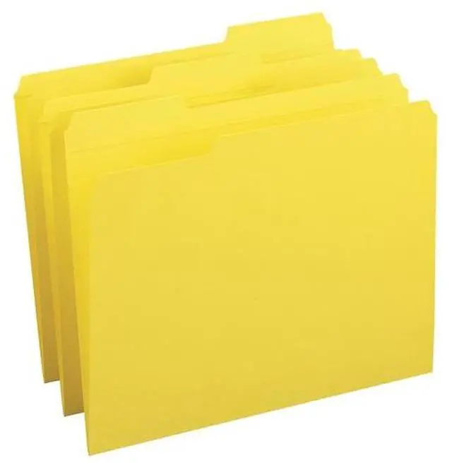 Alt view image 6 of 6 - Business Source Folders, 1/3-Cut Reinforced Tab, Yellow, 100/Box (BSN03173)