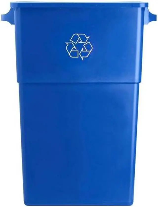 Alt view image 19 of 19 - Genuine Joe Recycling Container 23 Gallon 22-1/2"x11"x30" Blue 57258