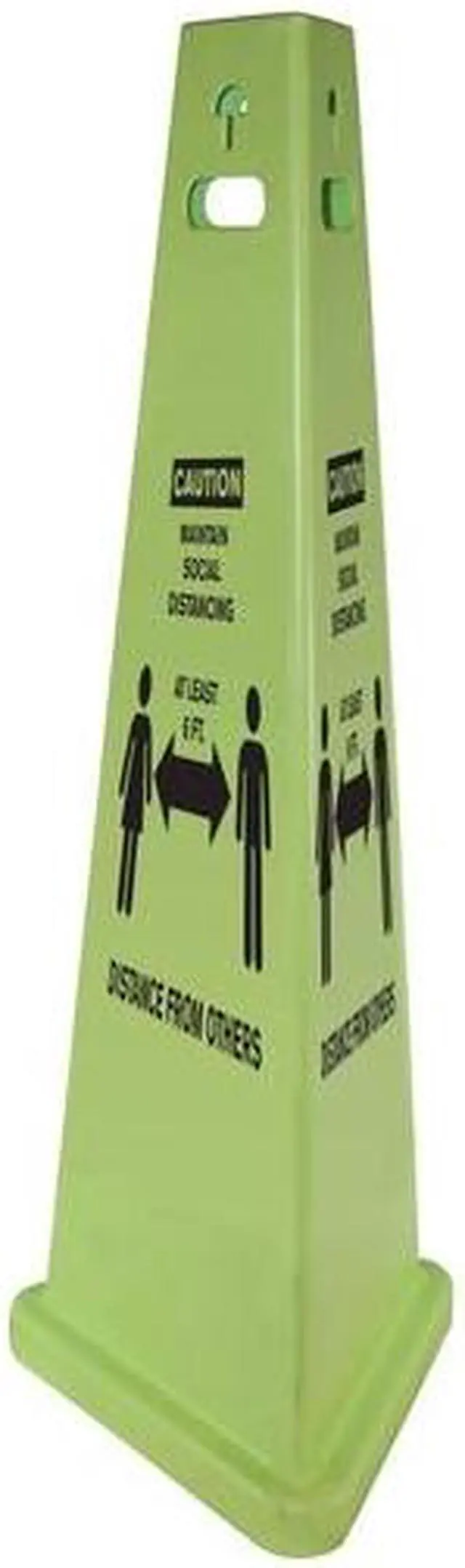 Alt view image 4 of 5 - TriVu Safety Sign,Social Dist,3-sided,14-3/4"Base,40"H,3/CT,FLGN (IMP9140SDKIT)
