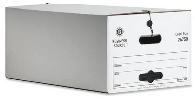 Alt view image 7 of 7 - Business Source Storage Boxes Legal 350 lbs. 15"x24"x10" 12/CT White 26750