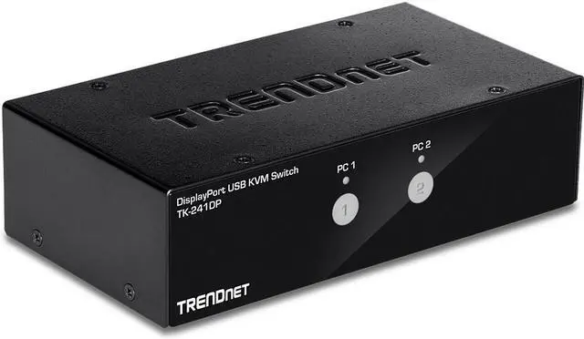 Alt view image 6 of 9 - TRENDnet 2-Port DisplayPort KVM Switch, DisplayPort 1.2 KVM, Connect And Control Two Computers, Supports 4K UHD Resolution, 3840 x 2160 at 60Hz, 2-Port USB 2.0 Hub, , Black, TK-241DP
