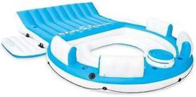Alt view image 14 of 14 - Intex 56299EP Inflatable Splash N Chill Lake Pool Island Raft Lounger, 7 adults
