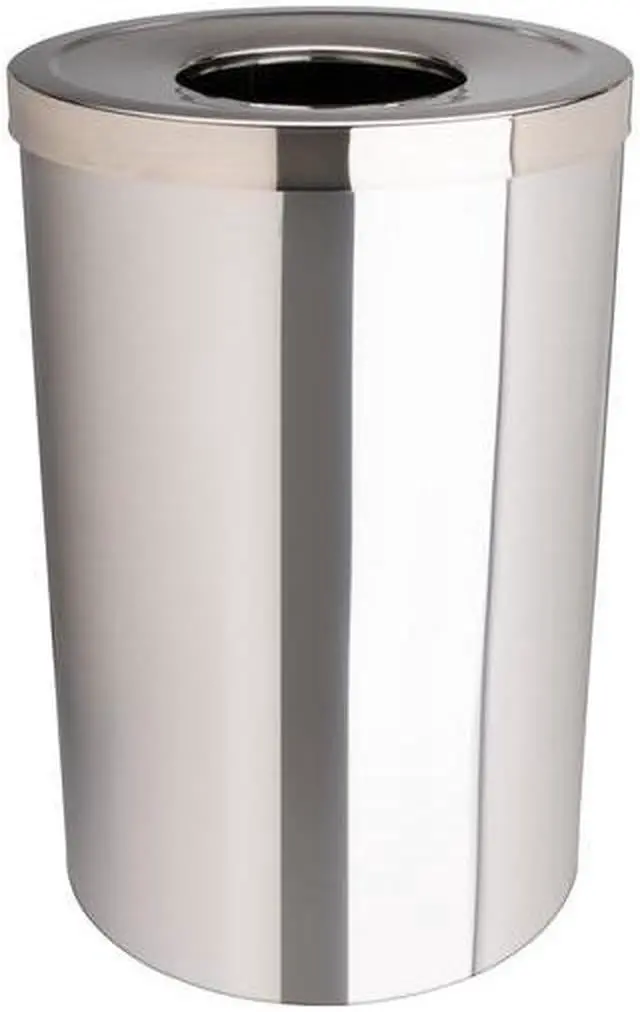 Alt view image 11 of 11 - Genuine Joe Wast Receptacle Open-Mouth 30 Gal. Stainless Steel 58895
