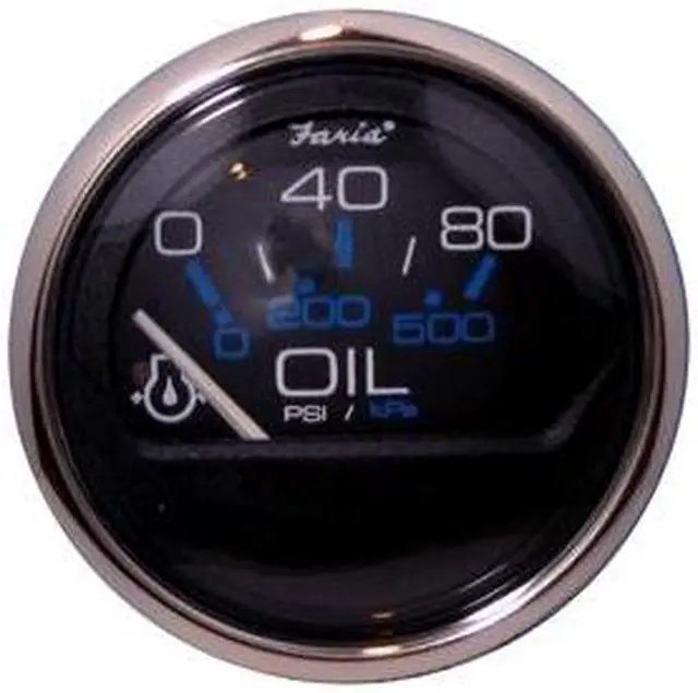 Main image of FARIA BEEDE INSTRUMENTS 13702 Faria 2" Oil Pressure Gauge - 80 PSI - Chesapeake Black SS