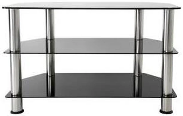 AVF Glass Floor Stand with Chrome Legs for TVs up to 40", Black (SDC800 ...