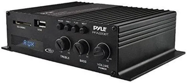 Alt view image 4 of 10 - Pyle PFA220BT Bt Amp Mini Blue Series 120W Mp3/Usb/Sd/Lcd Display/Remote