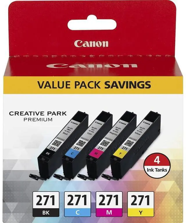 Alt view image 2 of 20 - Canon CLI-271 Ink Cartridge - Combo Pack - Black/Cyan/Magenta/Yellow