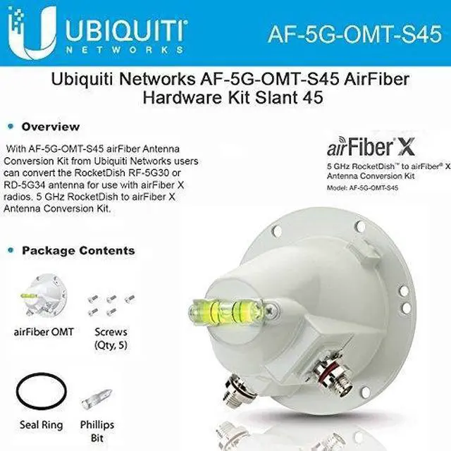 Main image of UBIQUITI NETWORKS AF-5G-OMT-S45-US 5GHz airfiber OMT RD Conversio n Kit, Slant 45