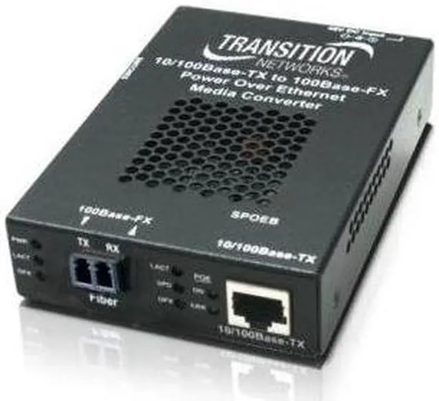 Alt view image 3 of 14 - Transition Networks Stand-alone Fast Ethernet PoE Media Converter