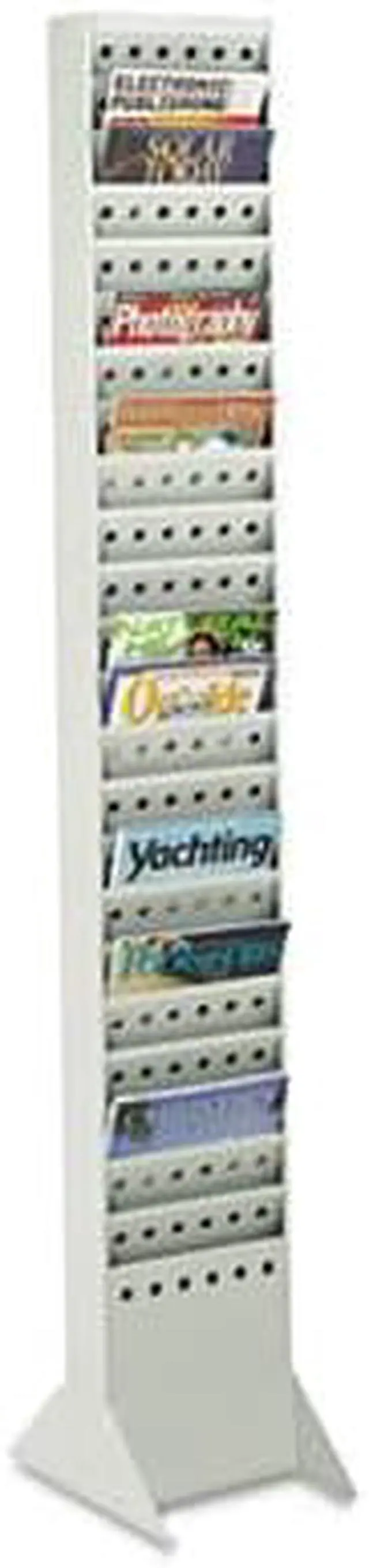 Alt view image 5 of 20 - Safco Steel Magazine Rack 23 Compartments 10w x 4d x 65-1/2h Gray 4322GR