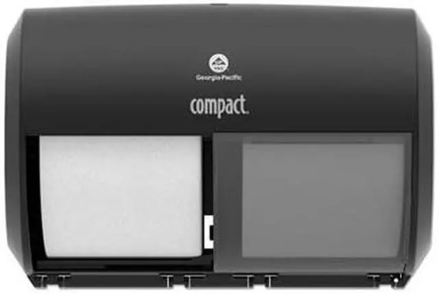 Alt view image 4 of 6 - Georgia Pacific 56784A Compact Coreless Side-By-Side Double Roll Tissue Dispenser, 11.5 Inch X 8 Inch , Black