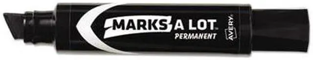 Alt view image 4 of 20 - Marks-A-Lot Jumbo Desk Style Permanent Marker Chisel Tip Black 24148