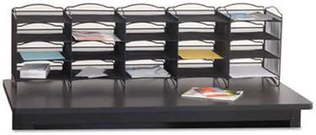 Alt view image 2 of 6 - Safco - 7770BL - Safco Onyx Mail Sorter - 500 x Sheet - 20 Compartment(s) - Compartment Size 3.75 x 11 x 12.50 - Black -