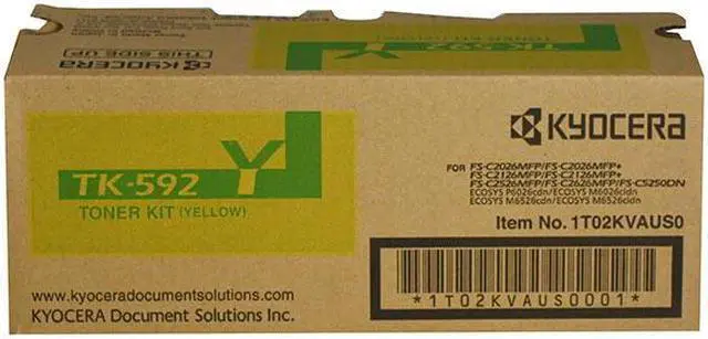 Main image of Kyocera TK-592Y  FS-C2026  C2126  C2526  C2626  C5250DN  M6026  M6526  P6026 Yellow Toner Cartridge (5 000 Yield)