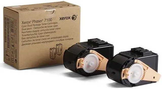 Main image of XEROX 106R02602 Xerox Phaser 7100 Cyan Toner Cartridge Dual Pack (2 Pack of OEM# 106R02599) (2 x 4 500 Yield)