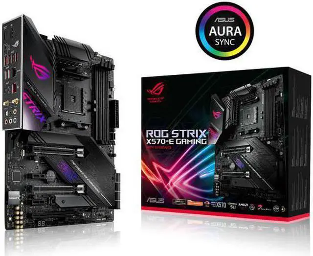 Main image of ASUS ROG STRIX X570-E GAMING Asus ROG STRIX X570-E GAMING Socket AM4/ AMD X570/ DDR4/ 3-Way CrossFireX  and  2-Way SLI/ SATA3 and USB3.2/ M.2/ WiFi+Bluetooth/ A and V and GbE/ ATX Motherboard