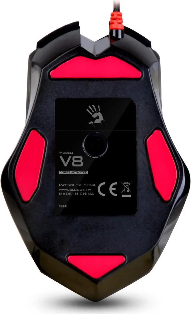 Alt view image 3 of 7 - A4tech Bloody V8MA Ultra Gaming Gear Wired 8-Button Gaming Mouse