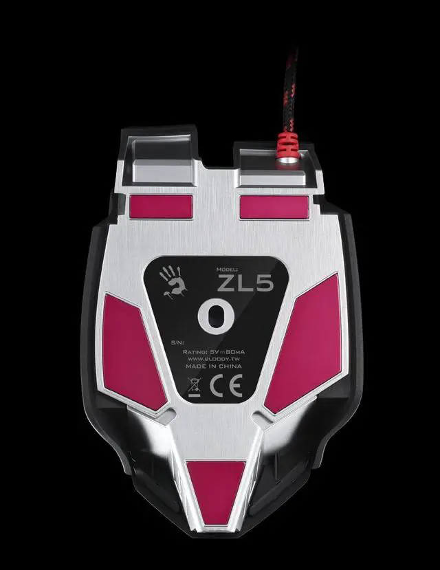 Alt view image 6 of 8 - A4Tech ZL5A Bloody Ultra Gaming Gear Wired 9-Button Gaming Mouse - Intelligent 4 Cores / Weapon Mode Indicator Light / 160K Built-in Memory / Adjustable 100 - 8200 CPI