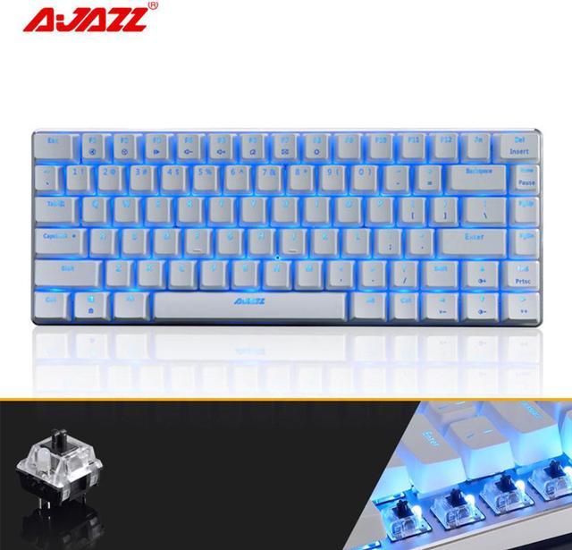 UrChoiceLtd® Ajazz Geek AK33 Backlit Usb Wired Gaming Mechanical Keyboard  Blue Black Switches for Office, Typists and Play Games (Black Switch,White)  