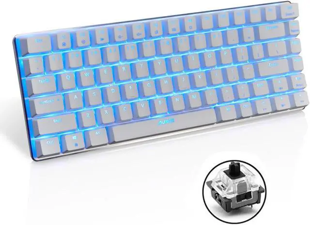Alt view image 2 of 7 - UrChoiceLtd® Ajazz Geek AK33 Backlit Usb Wired Gaming Mechanical Keyboard Blue Black Switches for Office, Typists and Play Games (Black Switch,White)