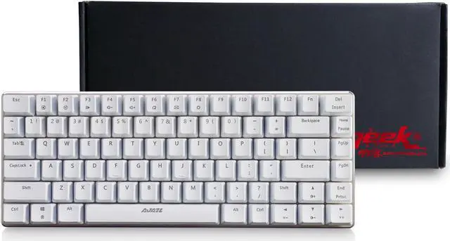 Alt view image 5 of 7 - UrChoiceLtd® Ajazz Geek AK33 Backlit Usb Wired Gaming Mechanical Keyboard Blue Black Switches for Office, Typists and Play Games ( Blue Switch,White )
