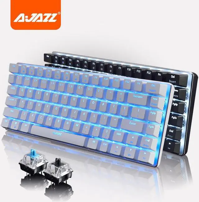 Alt view image 6 of 7 - UrChoiceLtd® Ajazz Geek AK33 Backlit Usb Wired Gaming Mechanical Keyboard Blue Black Switches for Office, Typists and Play Games ( Blue Switch,White )